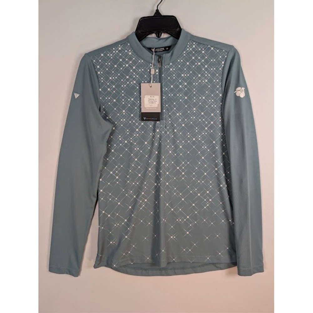 Levelwear Cherry Hills Country Club Pullover Womens S Sage Green Sparkle NEW